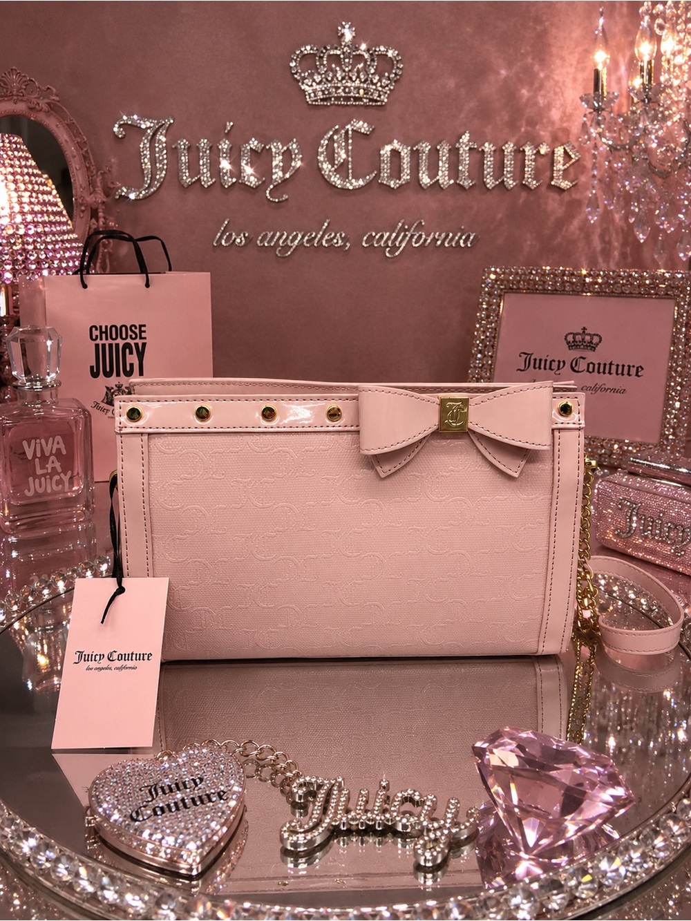 Juicy couture for the girls crossbody clutch purse
